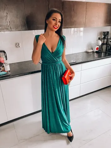 Vestido largo verde DANA Collection